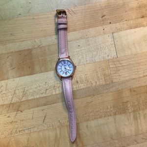 Pink band wristwatch